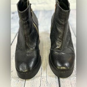 AY Not Dead Argentina Black Designer Pebbled Leather Rocker Platform Boots 37